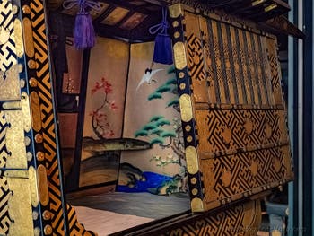 Japanese sedan chair for women at the Ca' Pesaro Museum of Oriental Art in Venice, Italy