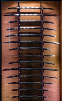 Japanese Katanas at the Ca' Pesaro Museum of Oriental Art in Venice, Italy