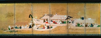 Japanese folding screen, Summer Festival, Ca' Pesaro Museum of Oriental Art in Venice, Italy