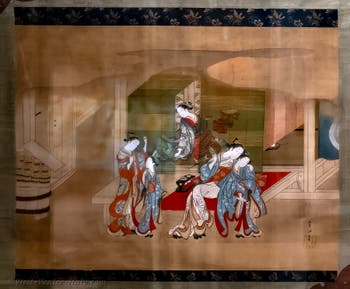 Courtesans on the veranda of a tea house, Ca' Pesaro Oriental Art Museum in Venice, Italy