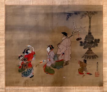 Women playing with kites, Ca' Pesaro Museum of Oriental Art in Venice, Italy