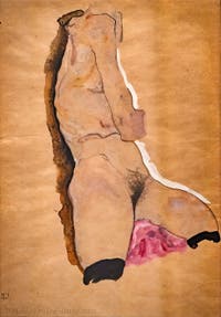 Egon Schiele, Feminine Nude Torso, at Ca' Pesaro International Modern Art Gallery in Venice Italy 