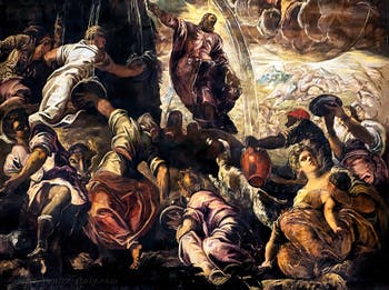 Tintoretto, Moses gushing water from the rock, Scuola Grande San Rocco in Venice