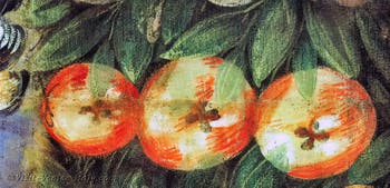 Tintoretto, Three Apples, oil on canvas at the Scuola Grande San Rocco in Venice