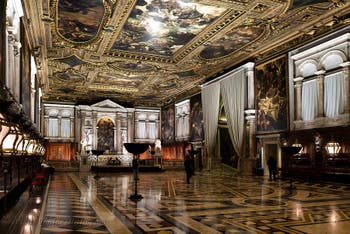 The upper hall of the Scuola Grande San Rocco in Venice