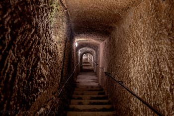 The Tunnel and the chambers of the Galeria Borbonica, the Bourbon Tunnel in Naples, Italy