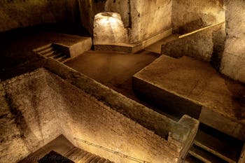 The Tunnel and the chambers of the Galeria Borbonica, the Bourbon Tunnel in Naples, Italy