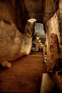 The Tunnel and the chambers of the Galeria Borbonica, the Bourbon Tunnel in Naples, Italy