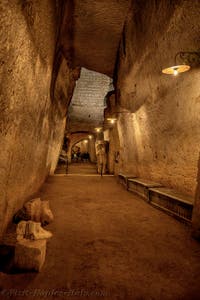 The Tunnel and the chambers of the Galeria Borbonica, the Bourbon Tunnel in Naples, Italy