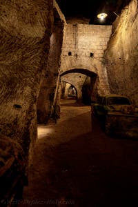 The Tunnel and the chambers of the Galeria Borbonica, the Bourbon Tunnel in Naples, Italy