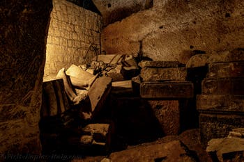 The Tunnel and the chambers of the Galeria Borbonica, the Bourbon Tunnel in Naples, Italy