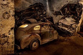 The Tunnel and the chambers of the Galeria Borbonica, the Bourbon Tunnel in Naples, Italy