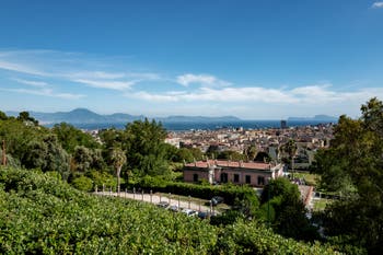 The gardens of the Capodimonte Royal Palace’s belvedere and the view over the Bay of Naples