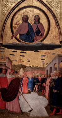 Masolino da Panicale, Foundation of the Church of Santa Maria Maggiore in Rome, Capodimonte Museum in Naples, Italy