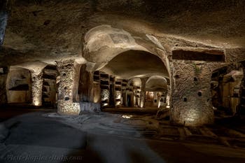 Basilica on the upper level of the Catacombs of San Gennaro in Naples, Italy