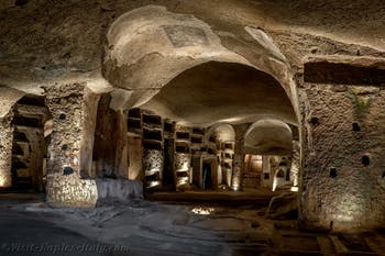 Basilica on the upper level of the Catacombs of San Gennaro in Naples, Italy