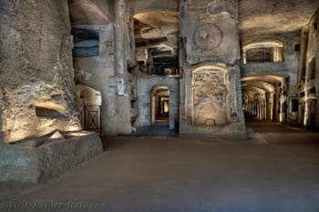 Lower vestibule of the Catacombs of San Gennaro in Naples, Italy