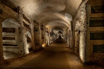 Lower vestibule of the Catacombs of San Gennaro in Naples, Italy