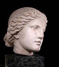 Head of Aphrodite, Archaeological Museum at the Galleria d’Italia in Naples, Italy