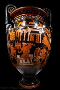 Volute Krater, The Murder of Neoptolemus at Delphi, Galleria d’Italia Zevallos, Naples, Italy