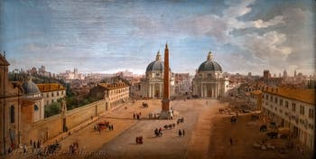 Gaspar Adriaensz Van Wittel, known as Vanvitelli, View of Rome with the Piazza del Popolo, Zevallos Gallery of Italy in Naples, Italy