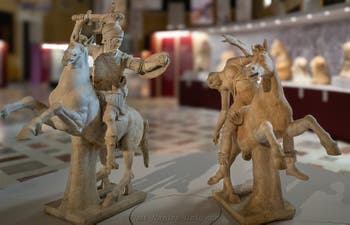 Armoured horseman and dying Amazon, Farnese Collection, Archaeological Museum of Naples, Italy
