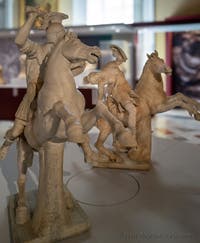 Armoured horseman and dying Amazon, Farnese Collection, Archaeological Museum of Naples, Italy