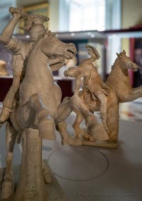 Armoured horseman and dying Amazon, Farnese Collection, Archaeological Museum of Naples, Italy