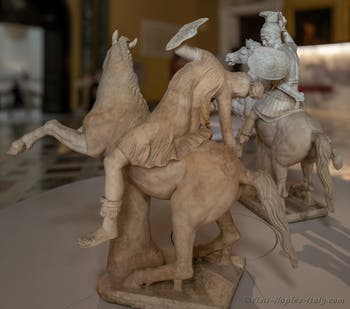 Armoured horseman and dying Amazon, Farnese Collection, Archaeological Museum of Naples, Italy