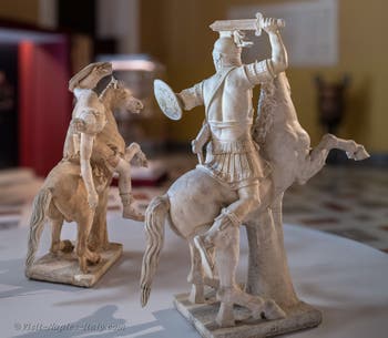 Armoured horseman and dying Amazon, Farnese Collection, Archaeological Museum of Naples, Italy