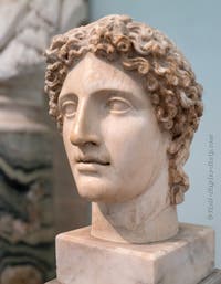 Head of Apollo (Cassel type), Farnese Collection, Archaeological Museum of Naples, Italy
