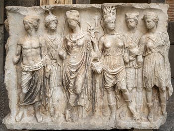 Tiberius’s pedestal featuring the cities of Temnos, Kibyra, Myrina, Ephesus, Apollonidea and Hyrkania, Archaeological Museum of Naples, Italy