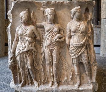 Tiberius’s pedestal depicting the cities of Mostene, Aegae and Hierokaisareia, Archaeological Museum of Naples, Italy