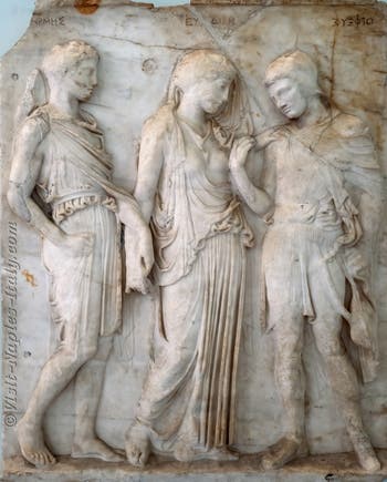Orpheus, Eurydice and Hermes, Herculaneum, Archaeological Museum of Naples, Italy