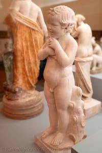 Child stroking a dove, Vesuvius region, Archaeological Museum of Naples, Italy