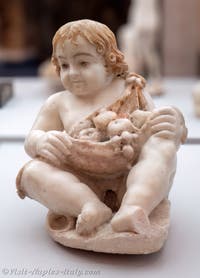 Child with fruit, Casa del Camillo, Pompeii, Archaeological Museum of Naples, Italy