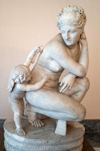 Aphrodite Venus crouching with Cupid, Farnese Collection, Archaeological Museum of Naples