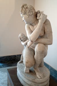 Aphrodite Venus crouching with Cupid, Farnese Collection, Archaeological Museum of Naples