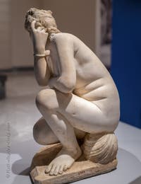 Aphrodite Venus in a crouching pose, Farnese Collection, Archaeological Museum of Naples, Italy