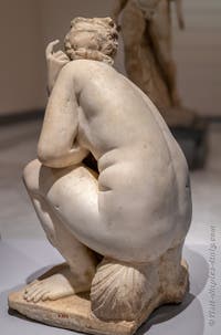 Aphrodite Venus in a crouching pose, Farnese Collection, Archaeological Museum of Naples, Italy