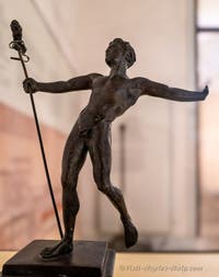 Satyr dancing with a thyrsus, Villa dei Papiri, Herculaneum, Archaeological Museum of Naples, Italy