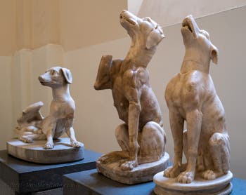 Seated dogs from a fountain, Farnese Collection, Archaeological Museum of Naples, Italy
