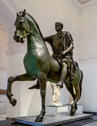Statue believed to be of Caligula on horseback, Temple of Fortuna Augusta, Pompeii, Archaeological Museum of Naples, Italy