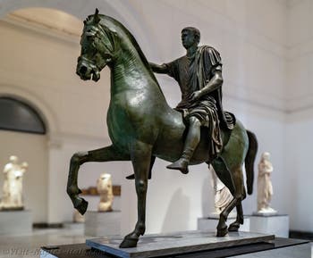 Statue believed to be of Caligula on horseback, Temple of Fortuna Augusta, Pompeii, Archaeological Museum of Naples, Italy