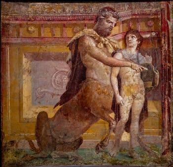 Fresco of Achilles and Chiron, Herculaneum, Basilica, Archaeological Museum of Naples