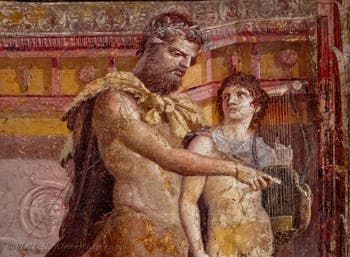 Fresco of Achilles and Chiron, Herculaneum, Basilica, Archaeological Museum of Naples
