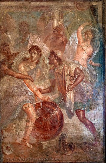 Achilles fresco in Skyros, Pompeii, House of the Dioskouros, Archaeological Museum of Naples