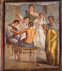Fresco The Oracle Predicts the Death of Admetus, Herculaneum, Basilica, Archaeological Museum of Naples