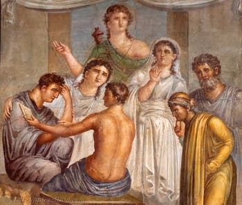 Fresco The Oracle Predicts the Death of Admetus, Herculaneum, Basilica, Archaeological Museum of Naples