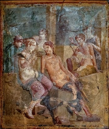 Fresco of Aphrodite presenting Cupids to Adonis, Pompeii, House of L. Cornelius Diodumenus, Archaeological Museum of Naples